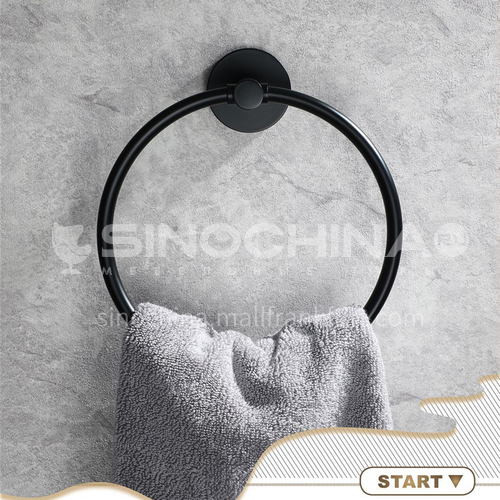 304 stainless steel elegant black towel ring bathroom pendant towel ring